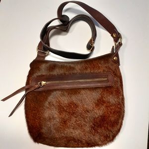 Maurizio Taiuti brown leather hair crossbody bag